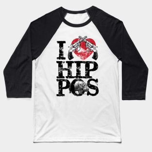 I Heart Hippos Baseball T-Shirt